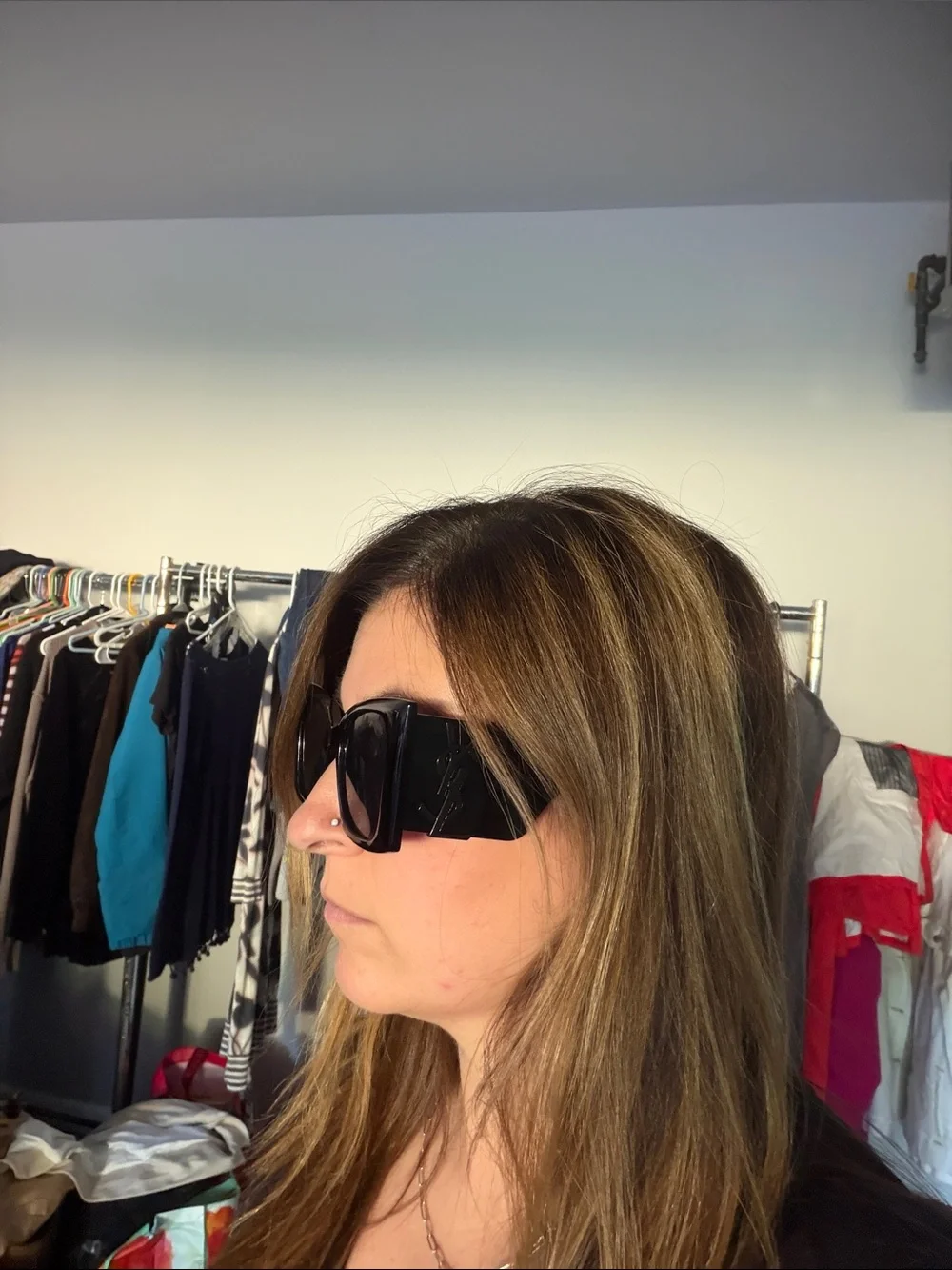 Yves Saint Laurent Women's Black Angular Cat-Eye Sunglasses